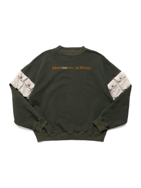 Kapital SWT Knit 2TONES NICKEL "8" Sleeve SWT (WORKING Embroidery) - Khaki