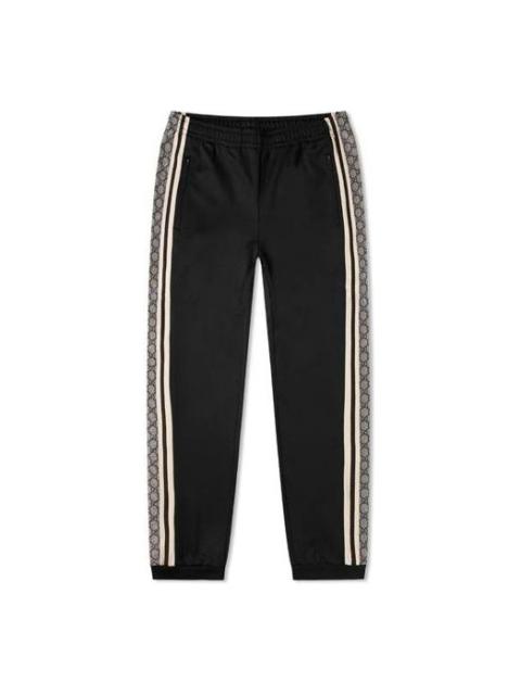 GUCCI Gucci Oversize Technical Jersey Jogging Pant GG Logo Side Ribbon Jogging Pants For Men Black 545603-