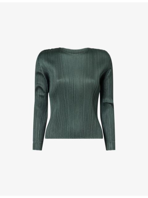 Pleats Please Issey Miyake Slim-Fit Long-Sleeve Knitted Top