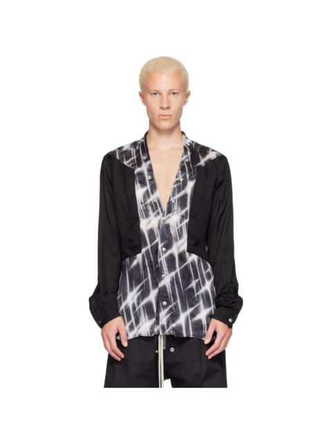 Rick Owens Black & White Tower Larry Fogpocket Shirt