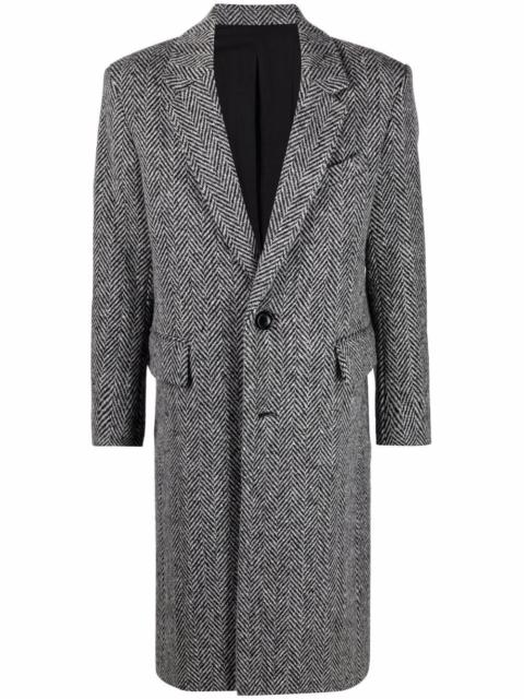 AMI Paris chevron-pattern single-breasted coat
