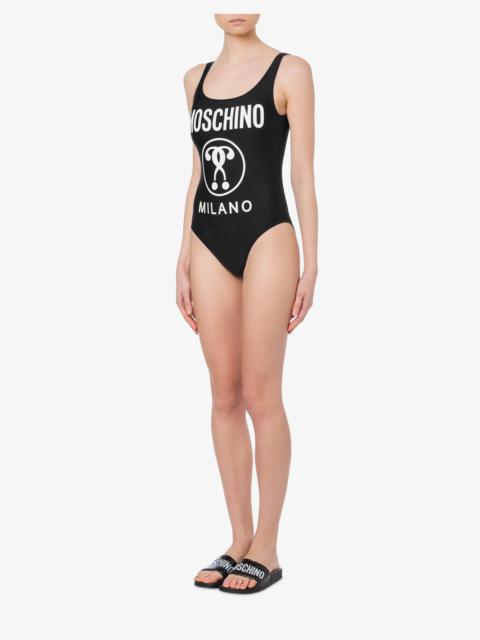 Moschino DOUBLE QUESTION MARK FLEECE ONE-PIECE SWIMSUIT