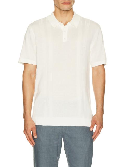 onia Silk Ribbed Knit Polo Shirt