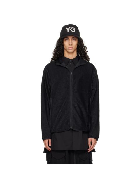 Black Waffle Warp Knit Jacket