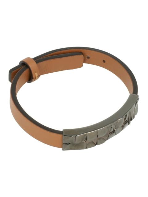 FERRAGAMO Ferragamo Embossed Geometric Accent On A Leather Bracelet Multi