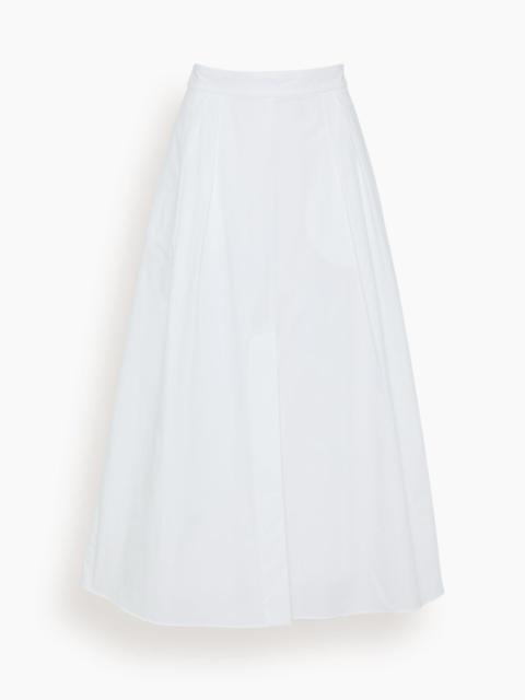 RÓHE Wide Poplin Skirt in White