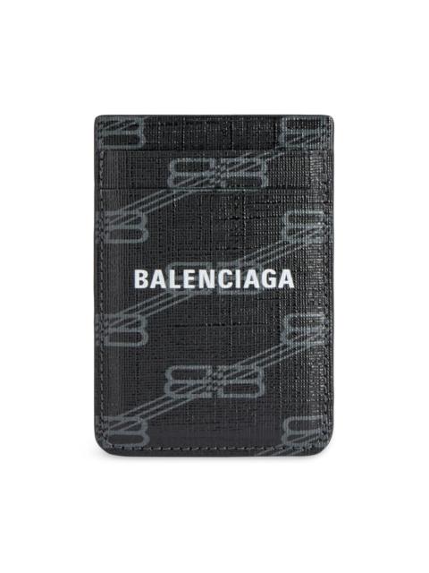 BALENCIAGA Men's BB Signature Magnet Card Holder - Black
