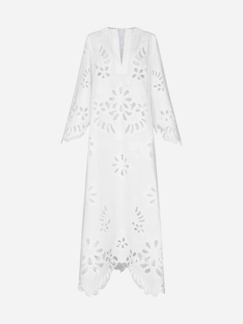 Dolce & Gabbana Long cotton caftan with cut-out detailing