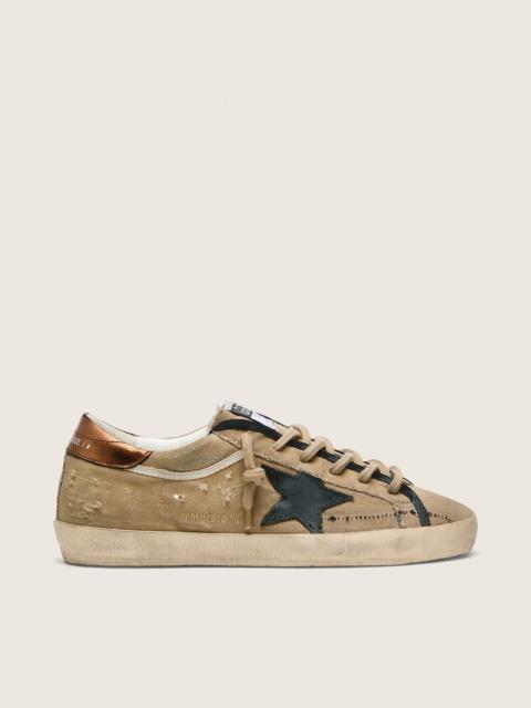 Golden Goose Women's Super-Star LTD in beige canvas with black leather star