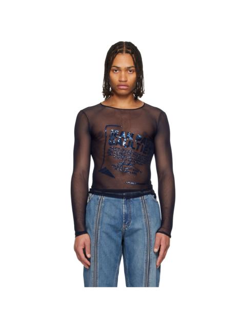 Jean Paul Gaultier Navy 'The Embroidered' Top