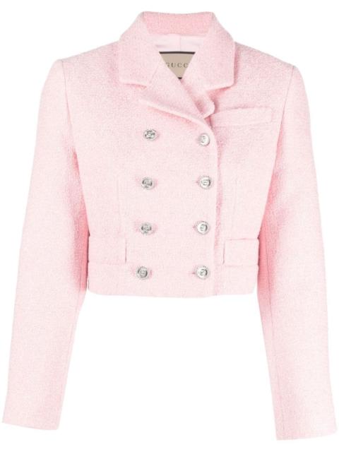 GUCCI sequin-embellished cropped tweed jacket