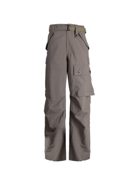 straight-leg taffeta cargo trousers