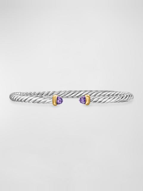 DAVID YURMAN Cable Flex Bracelet with Gemstone in Silver and 14K Gold