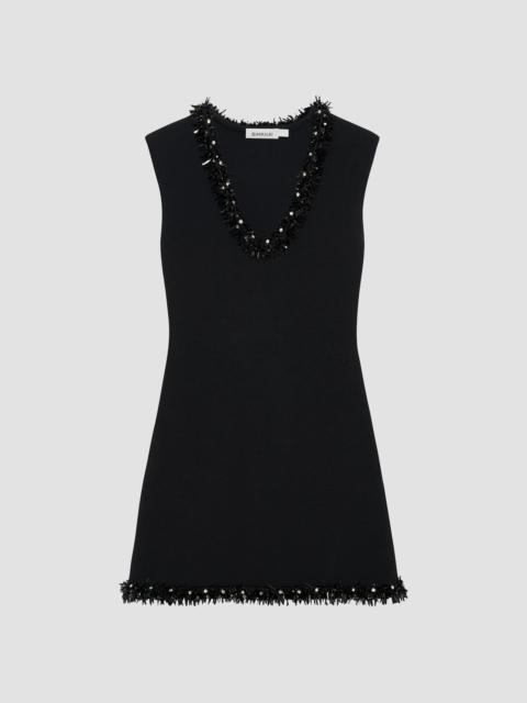SIMKHAI Women's Suki Embellished Sequin V-Neck Mini Dress - Black