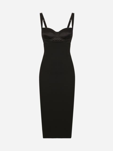 Dolce & Gabbana Jersey midi dress with corset-style bra top