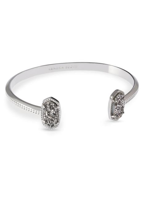 KENDRA SCOTT Elton Silver Cuff Bracelet in Platinum Drusy