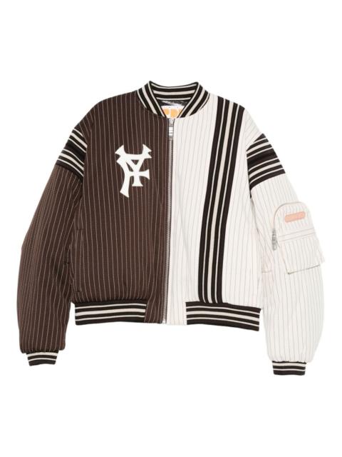PDF pinstripe zip-up jacket