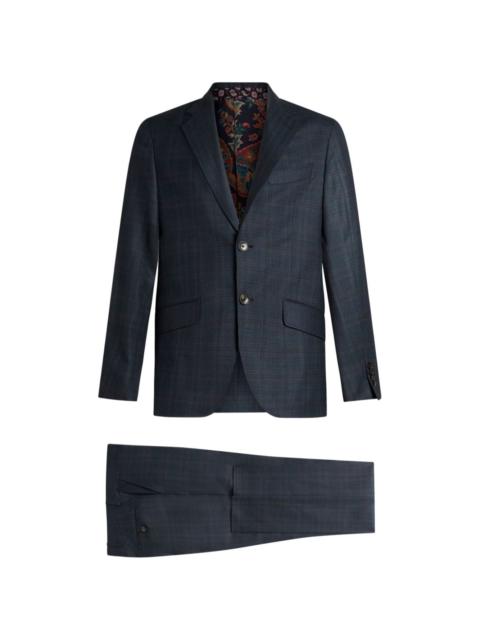 checked wool two-piece suit