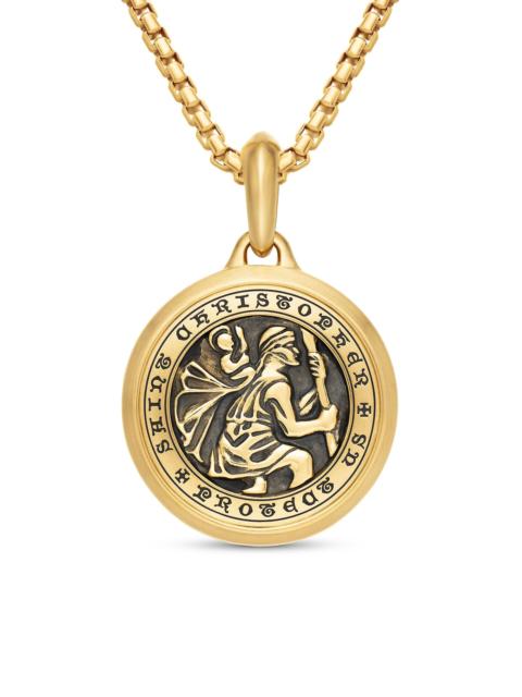 DAVID YURMAN Men's St. Christopher Amulet in 18K Yellow Gold, 34.5mm - Gold