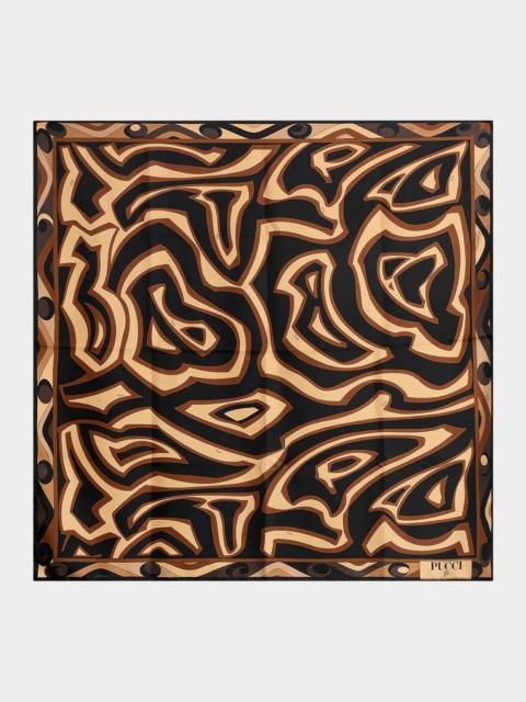 PUCCI Passepartout Silk Twill Foulard Scarf