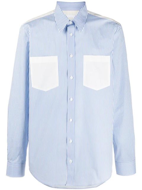 Helmut Lang striped cotton long-sleeved shirt