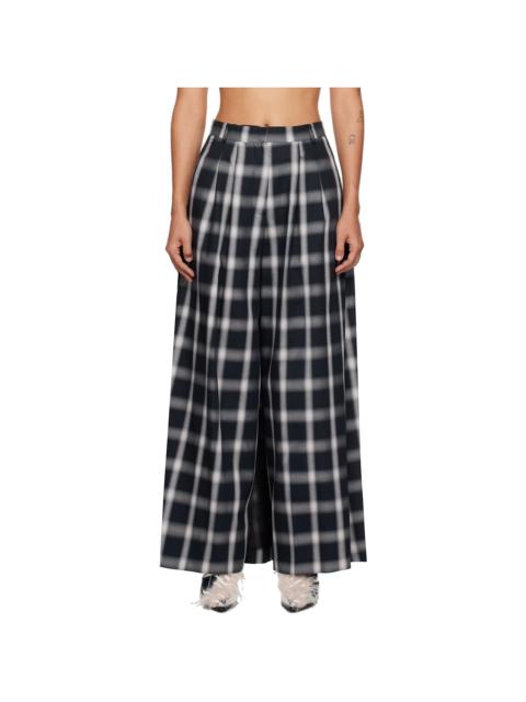 pushBUTTON Navy Pleats Front Wide Skort