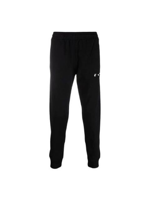 Off-White Men's Off-White SS21 Solid Color logo Sports Pants/Trousers/Joggers Black OMCH035F21FLE0011001