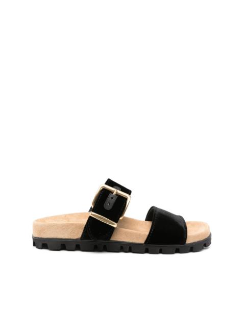 Miu Miu logo-engraved velvet slides