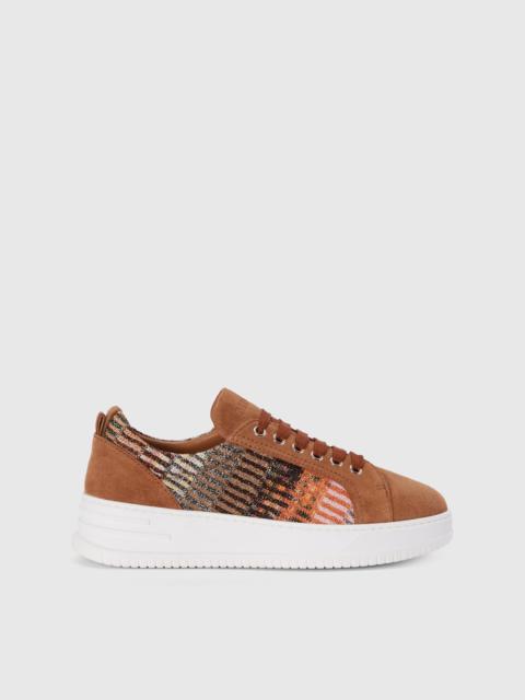 Missoni Suede sneakers with lamé fabric insert