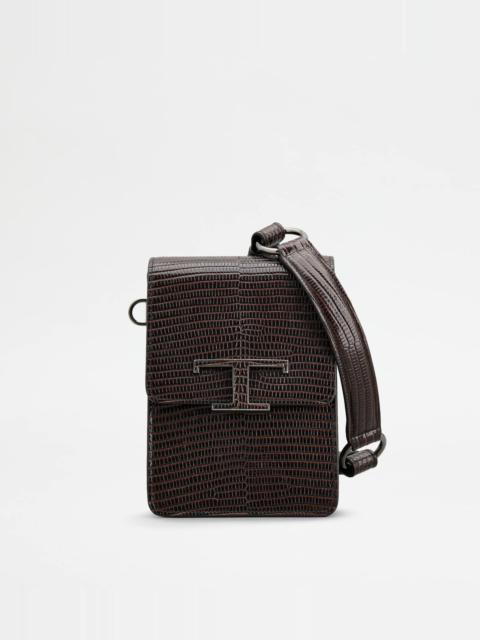 Tod's T TIMELESS BAG IN LEATHER MICRO - BROWN