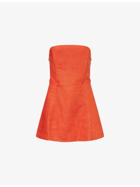 Reformation Aurina Strapless Linen Top
