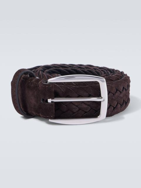 Braided suede belt