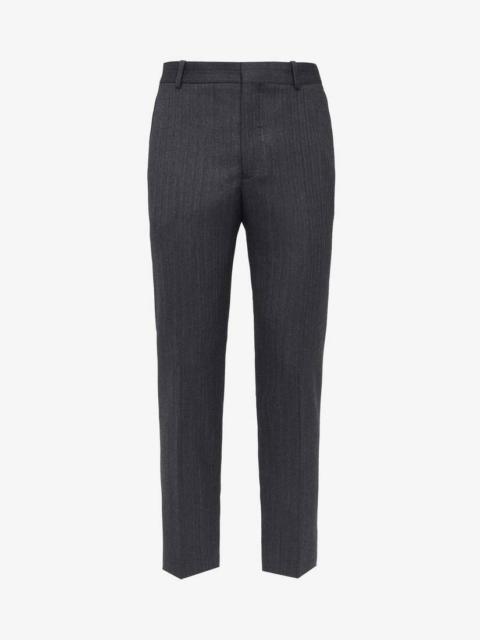 Men's Tailored Cigarette Trousers in Charcoal