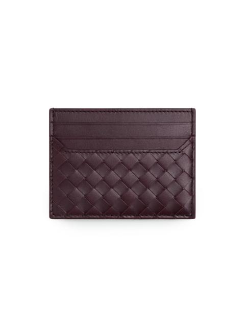 Bottega Veneta Men's Intrecciato Piccolo Leather Card Case - Dark Barolo Silver