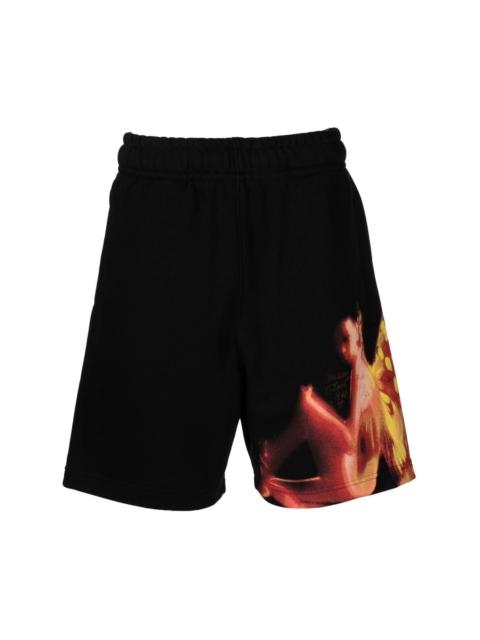 flame-print shorts