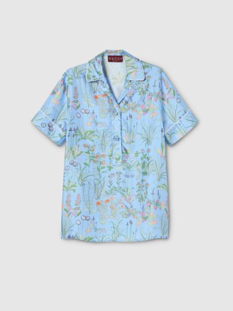 GUCCI Printed silk twill shirt