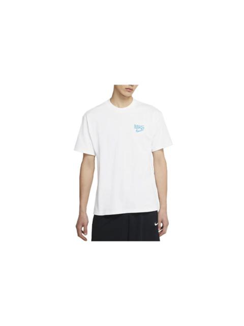 Nike Nike Miami Logo Embroidered Sports Round Neck Basketball Short Sleeve White DB5951-100