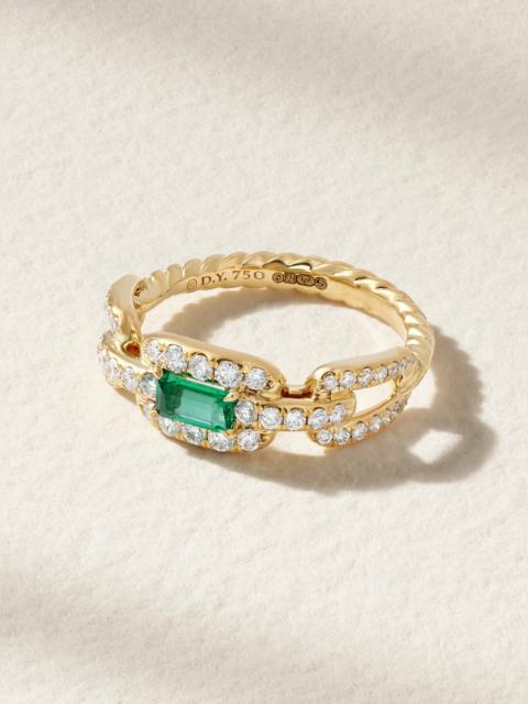 DAVID YURMAN Stax 18-karat Gold, Diamond And Emerald Ring