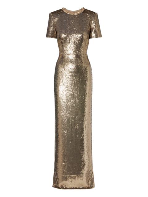 ROLAND MOURET sequin-embellishment maxi dress