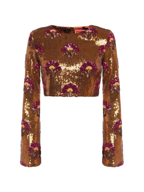 La DoubleJ Holly sequined cropped top