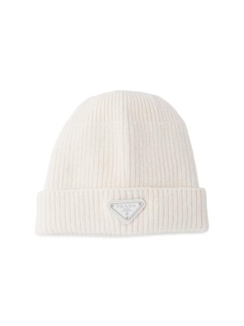 Prada Men's Wool and Cashmere Beanie - White