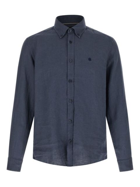 BOSS embroidered buton-fastening shirt