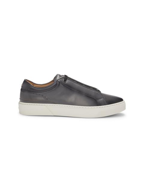BOSS GARY LOW-TOP TRAINERS IN BURNISHED LEATHER