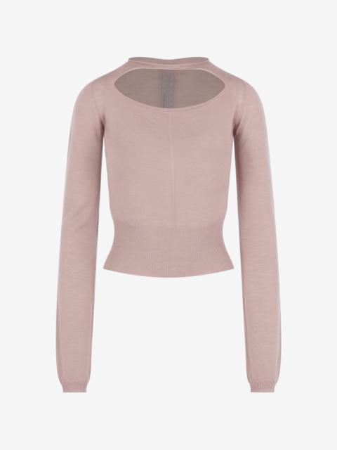 Rick Owens cut-out ribbed-hem sweater