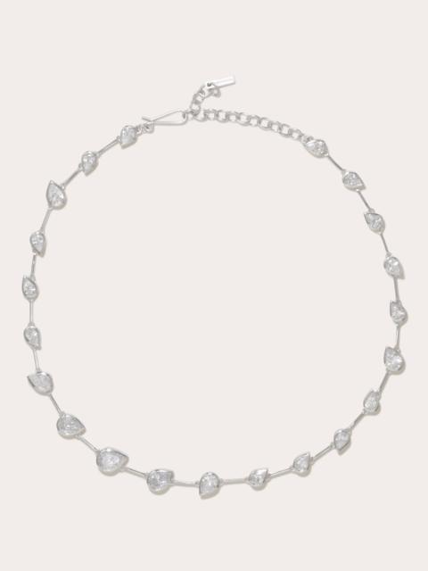 Completedworks Myriad Rhodium-Plated Silver and Cubic Zirconia Necklace