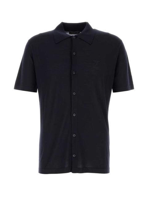 Prada Prada Men Midnight Blue Wool Shirt