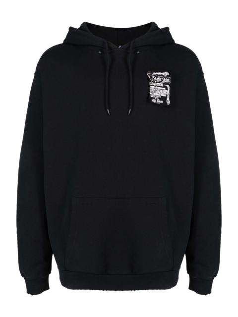 Fred Perry Static Skin Destroyed Hoodie Black