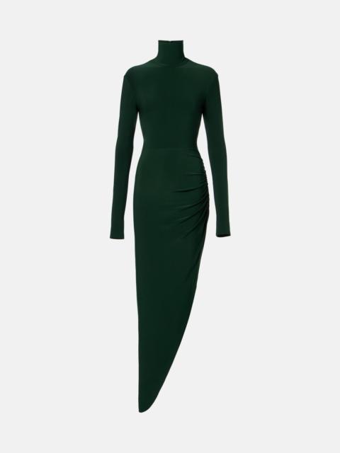 Asymmetric turtleneck maxi dress