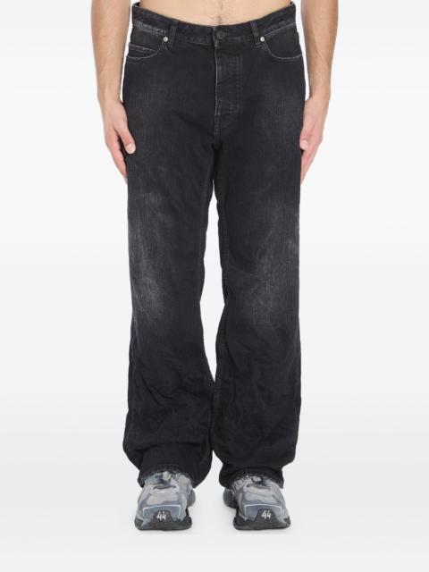 BALENCIAGA logo-patch distressed jeans