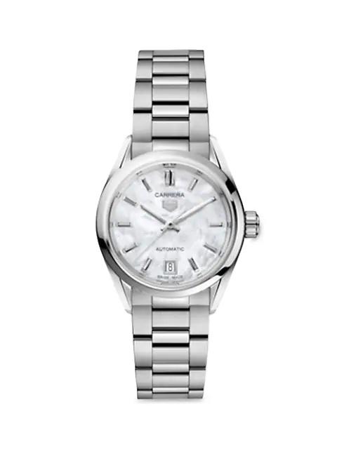 TAG Heuer Carrera Stainless Steel & Mother-Of-Pearl Dial Automatic 29MM Bracelet Watch